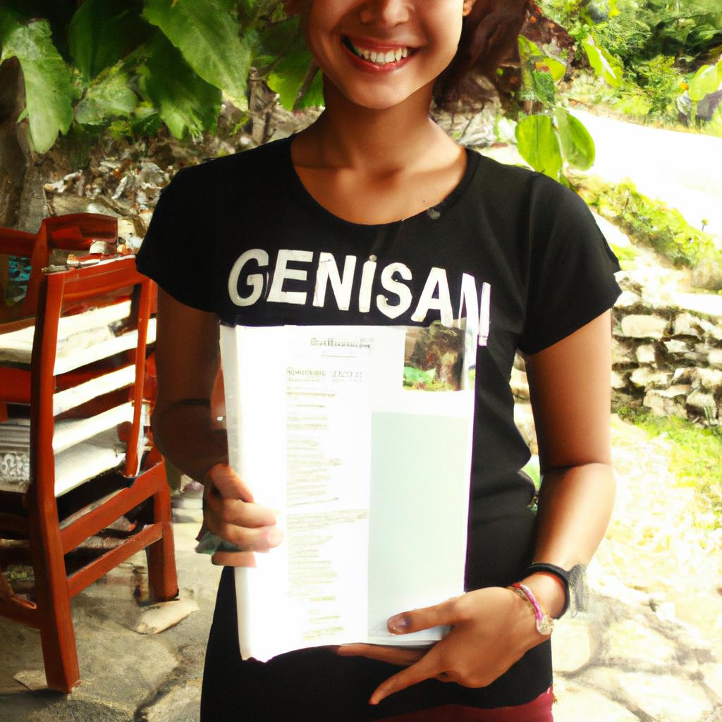 Person Holding A Menu, Smiling