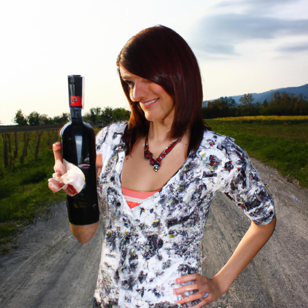 Person Holding Wine Bottle, Smiling