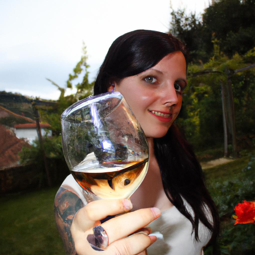Person Holding Wine Glass, Smiling